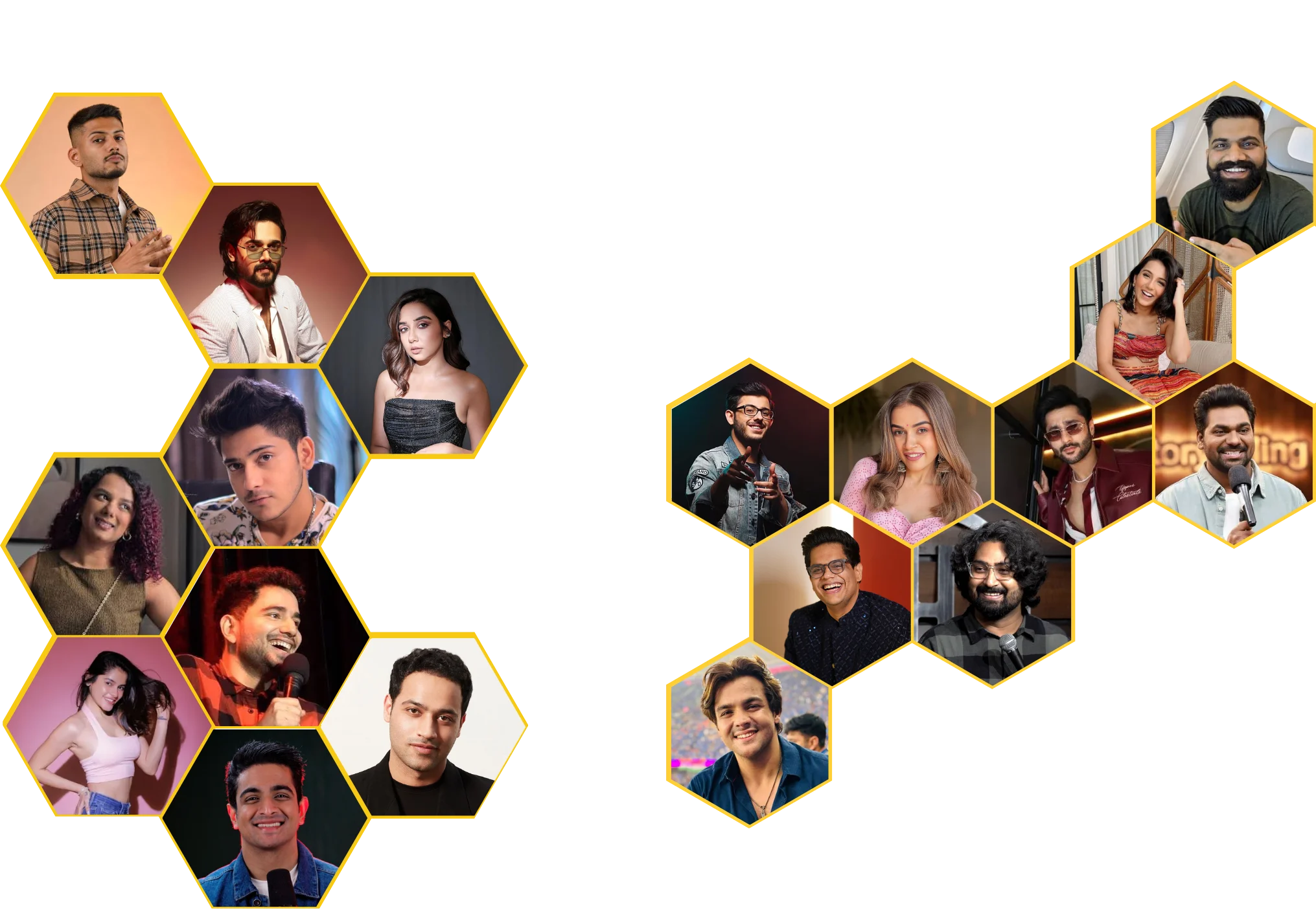 Collage of influencers and content creators