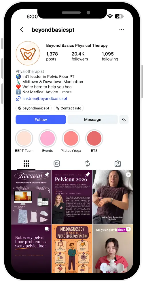 Beyond Basics Physical Therapy Instagram profile
